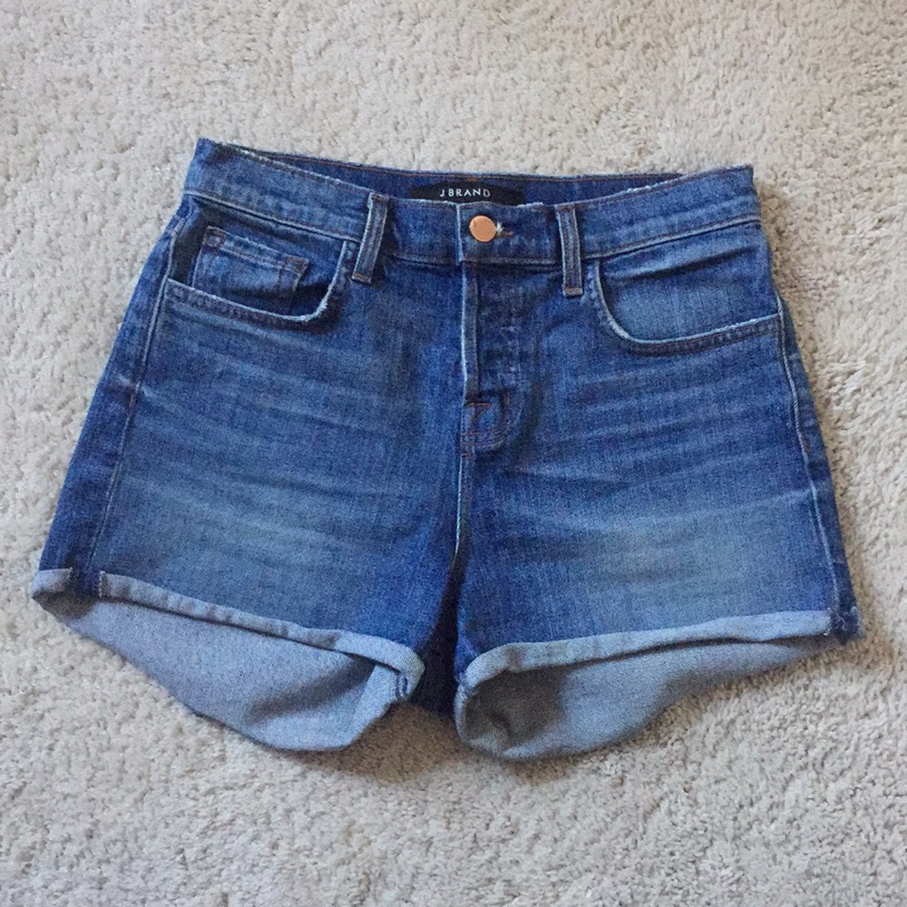 J Brand Rolled Cuff Button Up Denim Shorts